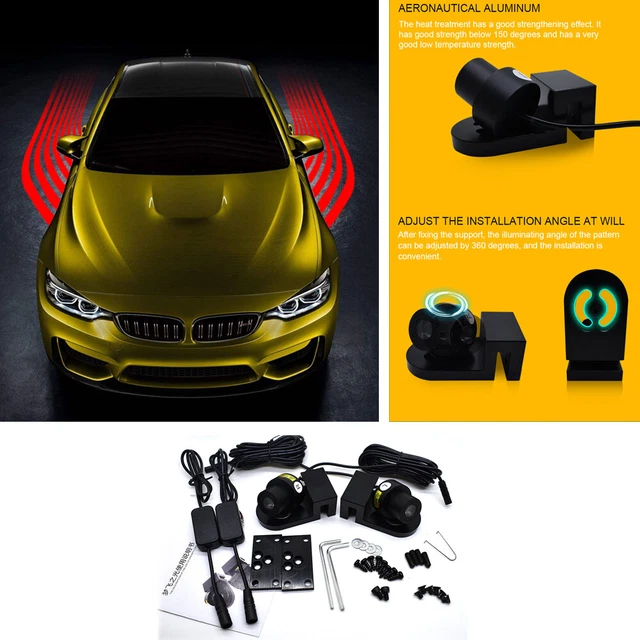 Luce Di Benvenuto Auto Personalizzata - Proiezione Rotante Con Logo, Sensore IR, 4 Pezzi