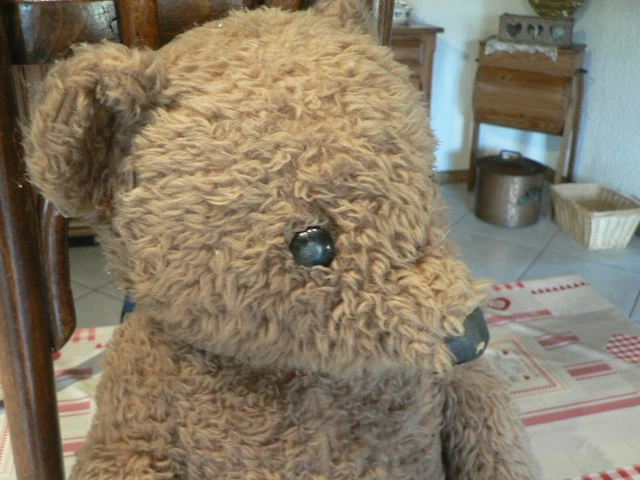 Grand Ours En Peluche Ancien Articulé 56 Cm – Vintage Collection