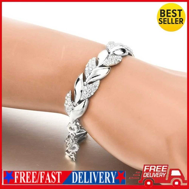 Bracciale Trendy Perdita di Peso Gioielli Brucia Grassi Uomo Donna Bracciale Slim (Argento)