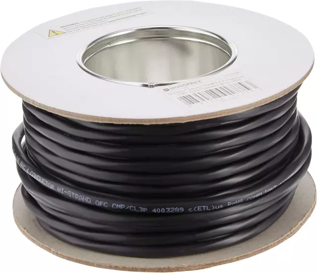 Monoprice - 113726 Nimbus Series 16 Gauge AWG 4 Conductor Cmp-Rated Speaker Wire
