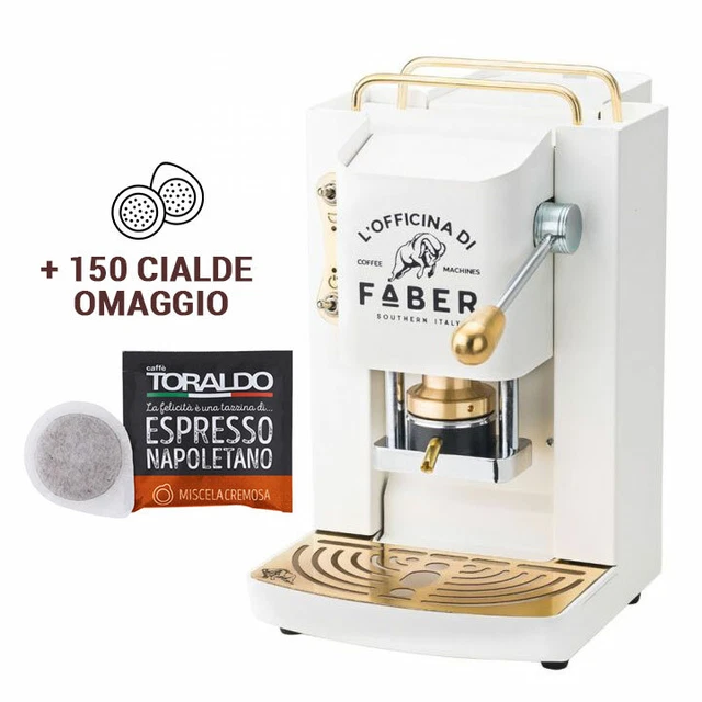 Macchina Caffè Faber Pro Total Deluxe White/Gold + 150 Cialde Toraldo