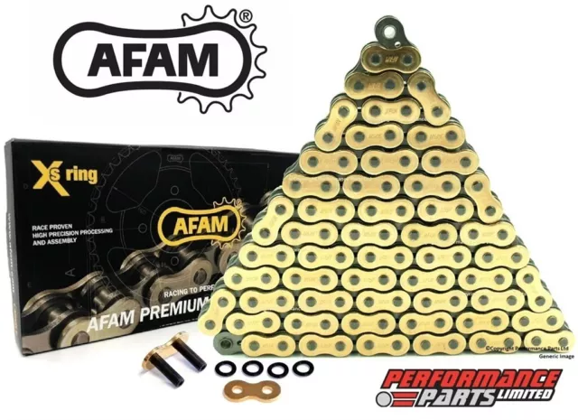 BMW G310R 2016-2022 AFAM XSR Super Heavy Duty Gold X-Ring Chain 520 x 112