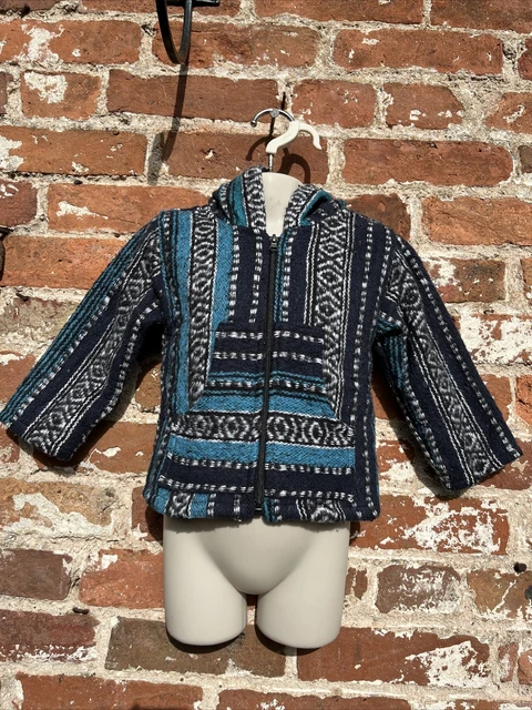 Felpa con cappuccio/giacca bambini etnica spessa cappotto hippie/boho/festival, 2-3 anni