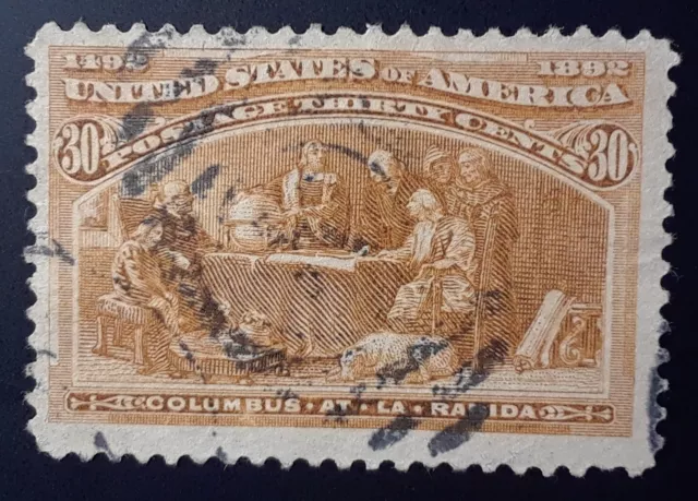 US Scott 239 30 Cent Columbian - Sound And Sharp VF JUMBO With Light Cancel!