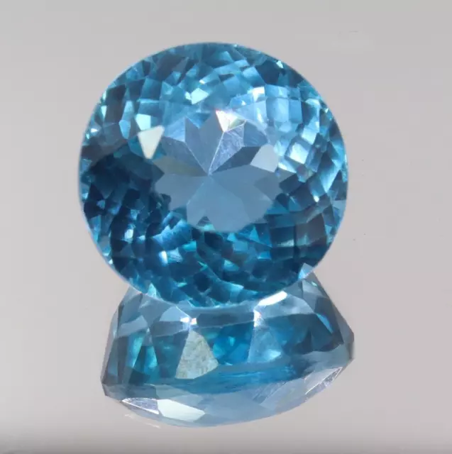 Natural 17.25 CT Rare Aqua Color Blue Spinel VVS Round Unheated Loose Gemstone 3