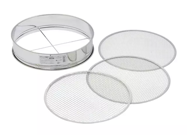 Boden Sieb Filter Netz Grob M Fein Set Edelstahl Gartenarbeit Bonsai 300 MM