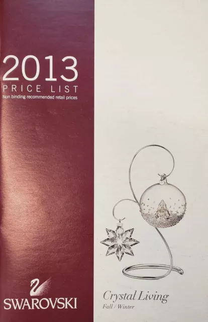 Swarovski Crystal | 2013 Price List Catalog ✪New✪ 5055334 Rare Dealer Book Usa