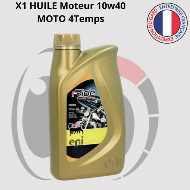 1 Litre Huile 10w40 4 Temps MOTO ENI i-Ride 4T x1 bidon 1 L