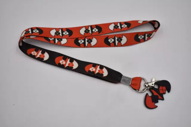 Batman Lanyard Red Black White with Batman logo Emblem Batman Lanyard Red Black White with Batman logo Emblem