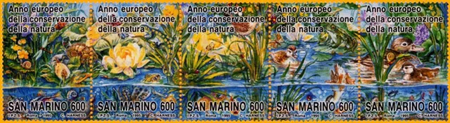 1995 Rep. Di San Marino Unificato 1437 / 1441 Anno Europeo Natura  Mnh **