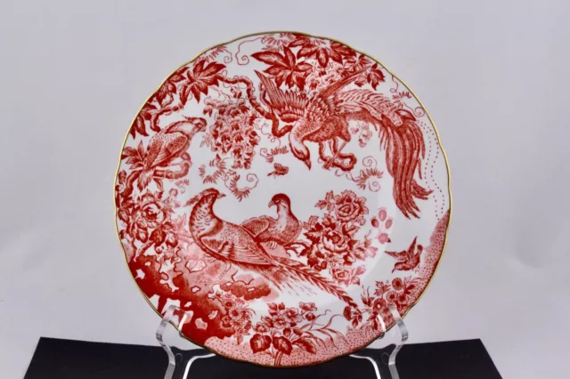 Royal Crown Derby Red Aves 8" Salad Plate - Mint