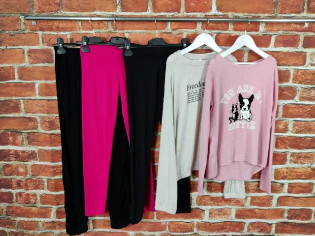 Girls Bundle Age 11-12 Years M&S H&M Zara Leggings Pullover Sweater Pink 152Cm