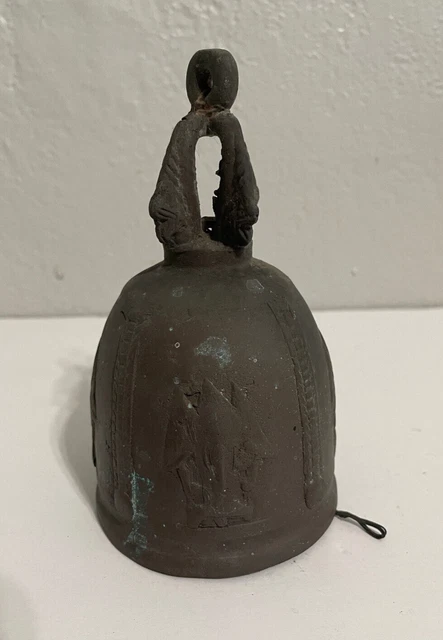 Vintage Bronze Khmer Bell Cambodia Buddhist Temple Art