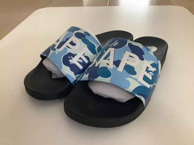 Authentic A Bathing Ape Bape Abc Camo Bape Slide Sandals Mens Us 10 Blue