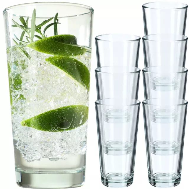 KADAX vasos para beber, vasos de cóctel de vidrio robusto, 8x340ml