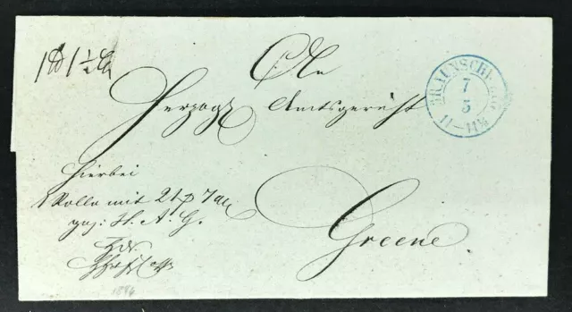 Braunschweig Paket Begleitbrief nach Greene ca. 1846-1867
