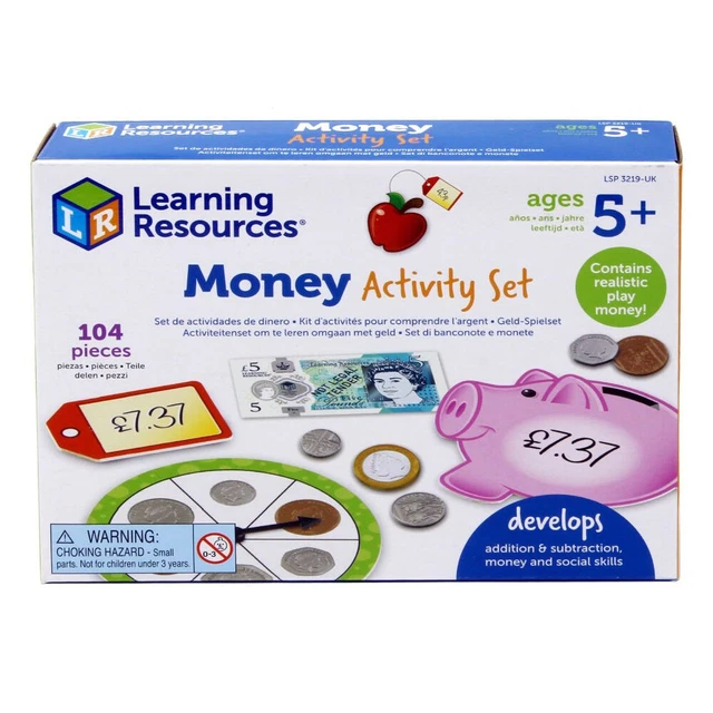LEARNING RESOURCES MONEY Activity Set LSP3219 with realistic Play Money