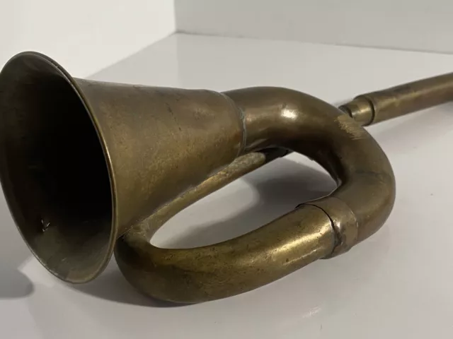 VINTAGE ANTIQUE CURLED Brass Car Bicycle Horn Goose Honk Bike Auto $69.