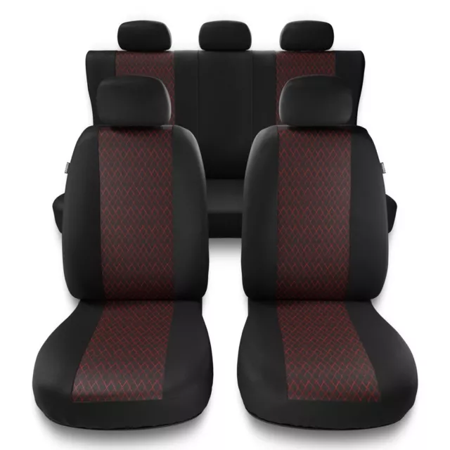 Fundas de asientos compatibles con Renault Kangoo (I, II) - Negro Rojo - PF-RD