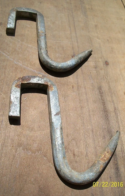 2 Very Dif. Old Hand Made,  Barn-Shed-Porch Wall Hooks 2