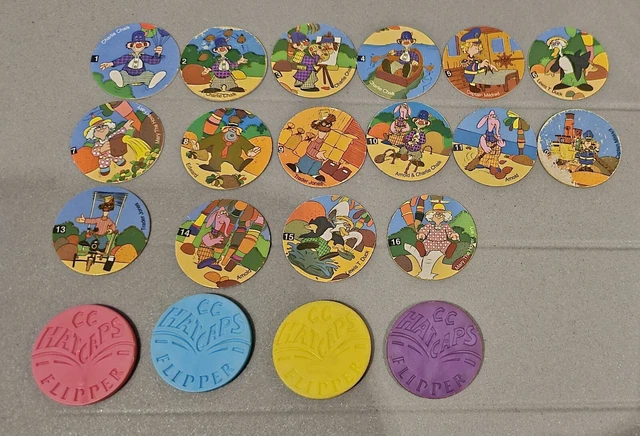Charlie Chalk CC HAT CAPS Like Pogs Full Set Incl Slammers Ulra Rare FREE P&P