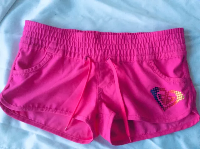 Excellent Girls ROXY Hot Pink low rise shorts Swim shorts Size 12