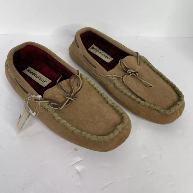 Vintage Woolrich Brown Suede Leather Comfort Lined Moccasin Slipper Mens US 7 8