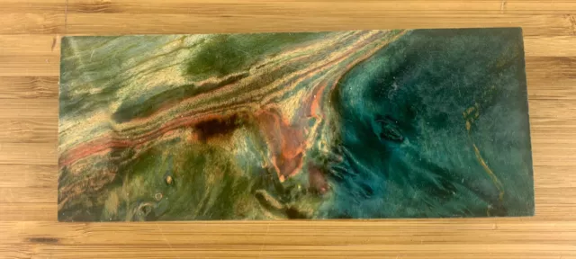 Stabilized Dyed Maple Burl Knife  Block Green   4.5x1.4x2/3/4 NICE