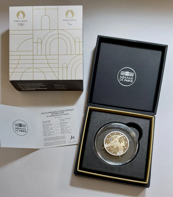 FRANCE 2 EURO 2024 BE JO Tour Eiffel colorisee Proof (3) EUR 55,00