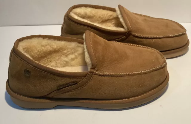 Ugg Australia Mens Moccasin Style Slippers Au Size 10 Sheepskin 'Cairns' As New