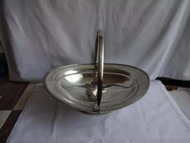 ANTIQUE ART DECO SWING HANDLE OBLONG PEDESTAL BOWL HEIGHT 10 cm x 29 x 22.5 cm