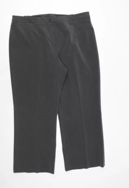 Debenhams Womens Grey Polyester Trousers Size 18 Regular Zip