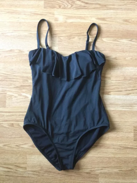 Laundry by Shelli Segal Black Swimsuit One -Piece Ruffle size M