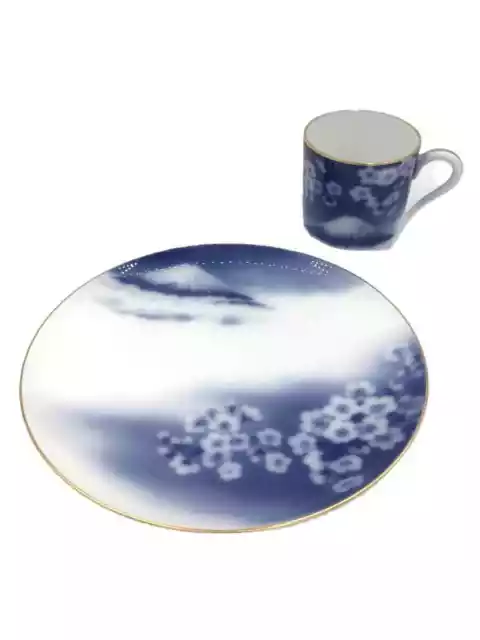Okura Art China #7 Okura 2-piece plate mug set blue Hanami