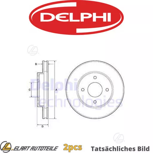 2X Die Bremsscheibe Für Nissan Note E11 Ne11 K9K 292 K9K 276 Cr14De Hr16De