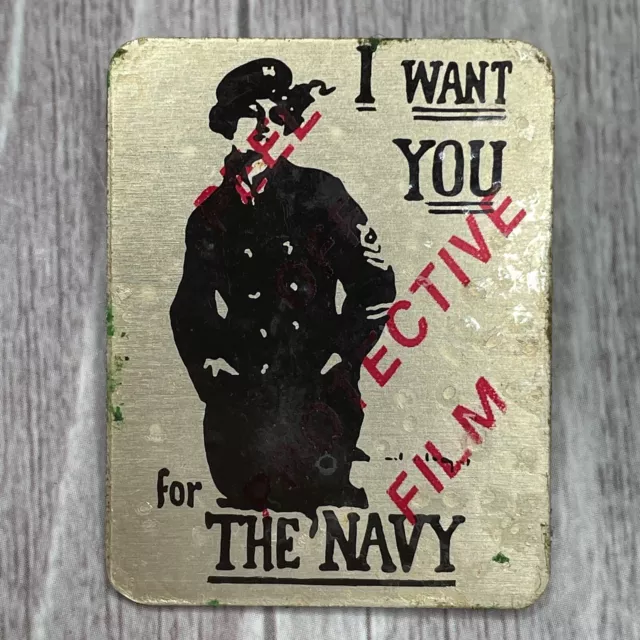 Pin Pinback Tie Lapel Brooch I WANT YOU For The NAVY WWII War Protective Film