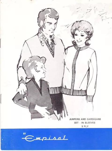 2 Empisal Knitting Machine Pattern Books, 5 ply Jumpers & Cardigans, GC