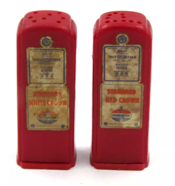 Vintage Collectible Lighted Route 66 Gas Pump Salt Pepper Shaker Set