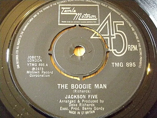 RARE MOTOWN TMG895 ~ JACKSON FIVE - THE BOOGIE MAN .. 1973 Vinyl 7" Single EX+
