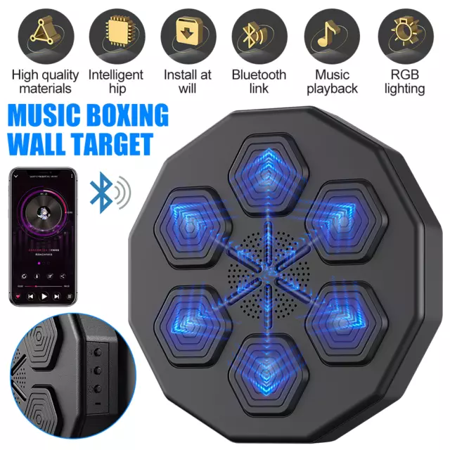 Music Boxing Machine, Boxing Training Equipment Workout Equipment Connected  with Phone via Bluetooth, Boxing Wall Mount-Home, Smart Boxing Target with