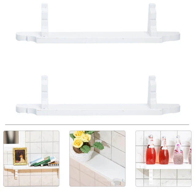 2 Pcs Mini Hanger Miniature Doll House Toy Display Shelf Bookshelf Shelves