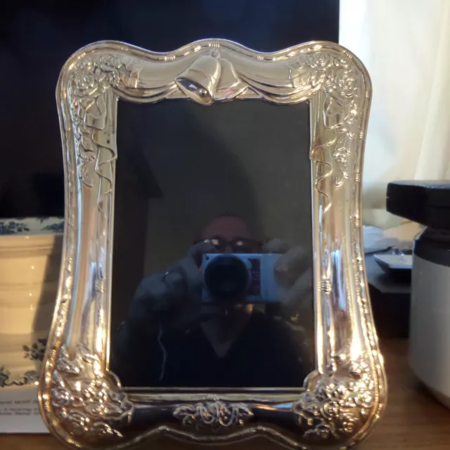 A Beautifully Decorated Large Solid Silver Photo Frame Assay Sheffield 1993