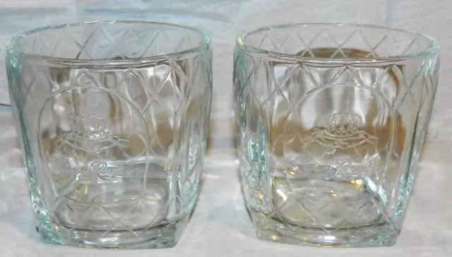 2 Crown Royal Diamond Waffel Design Whiskey on the Rocks Glasses