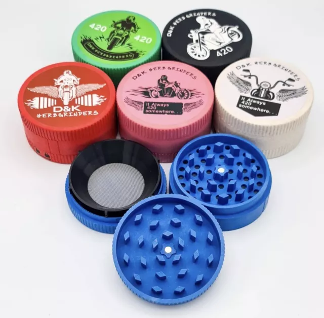 Large Tobacco Grinder 75mm 3 Piece BIODEGRADABLE Herb Crusher LOCK SYSTEM