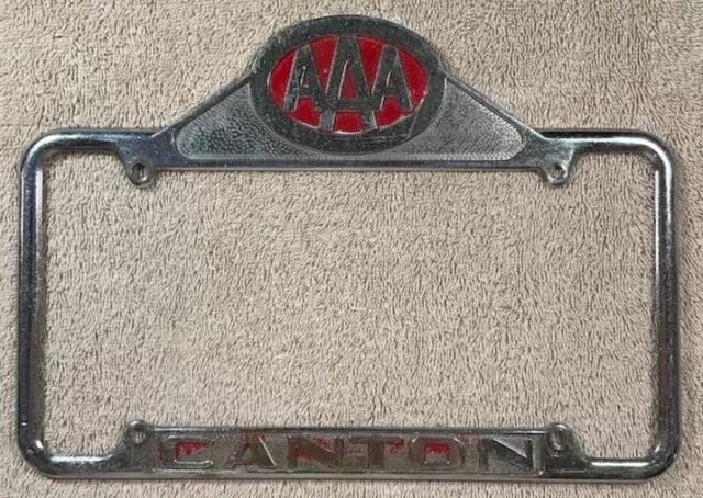 AAA Vintage Booster License Plate Frame Canton American Automobile Association