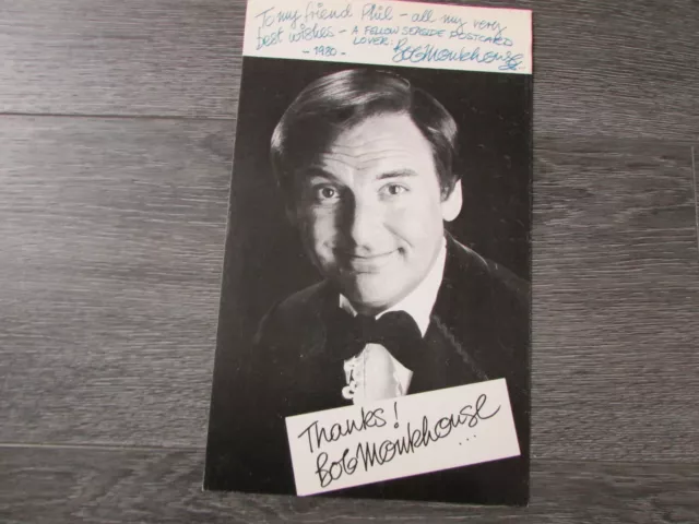 Bob Monkhouse TV Presenter & Comedian Original Hand SIGNED Photo to Friend