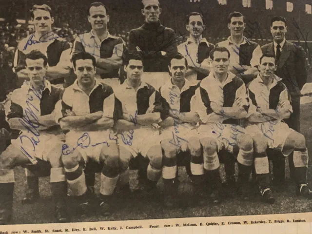 Fully Signed X13 Blackburn Rovers Team Group Autograph 1952 53 1950s Football A4