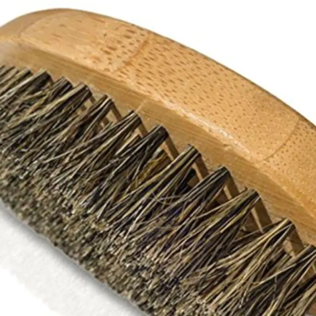 Portable Wooden Handle Beard Brush for Men - Mustache Grooming Tool