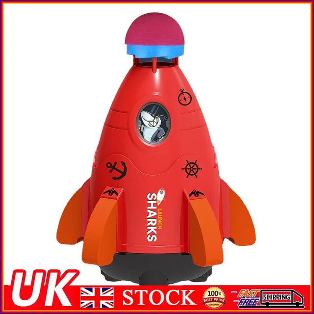 Space Rocket Sprinklers Rotating Water Powered Launcher Summer Fun Toys (Red)