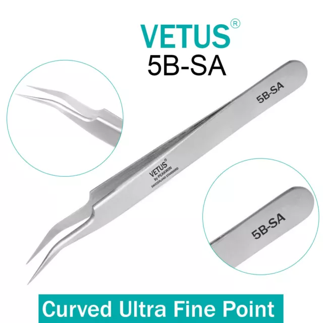 Pinzette Vetus curve dritte per estensione ciglia volume classico e russo 3D 6D 3